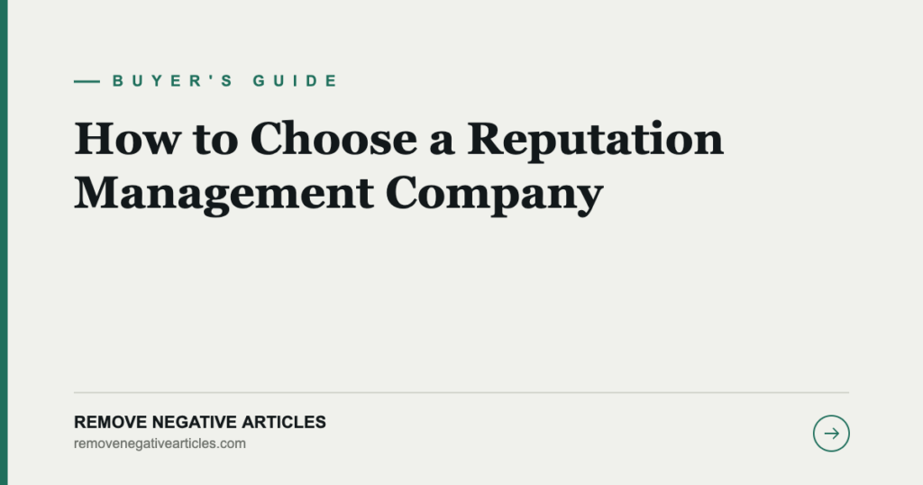 How to Choose a Reputation Management Company