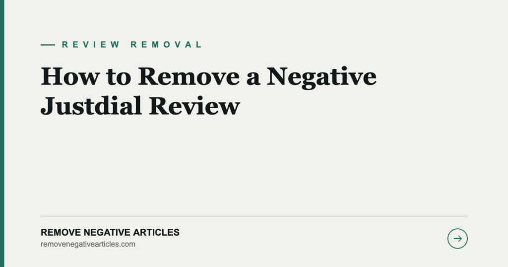 How to Remove a Negative Justdial Review