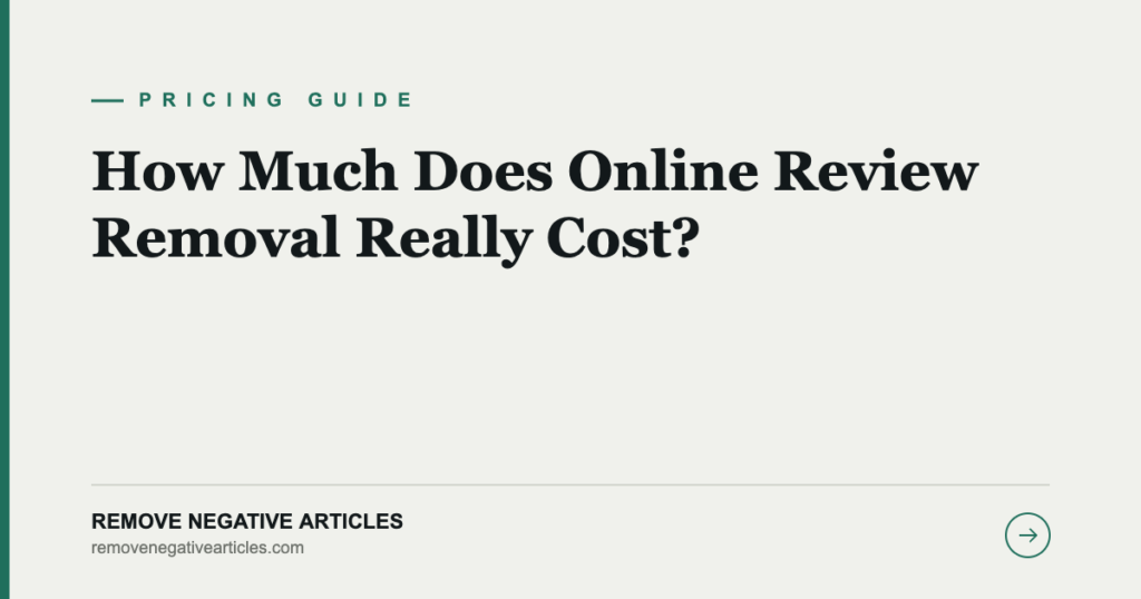 How Much Does Online Review Removal Really Cost?