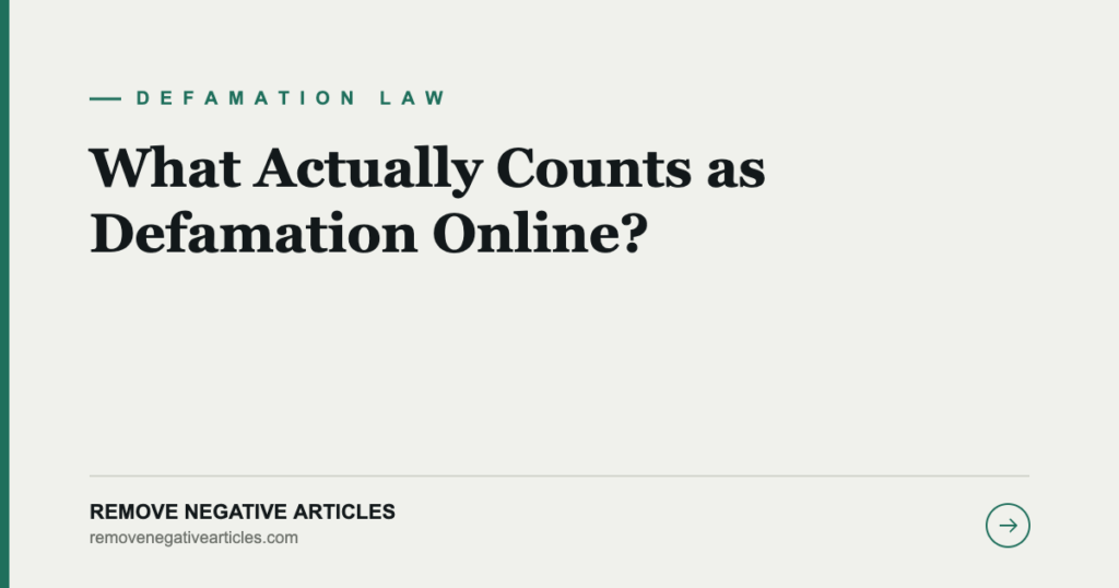 What Actually Counts as Defamation Online?